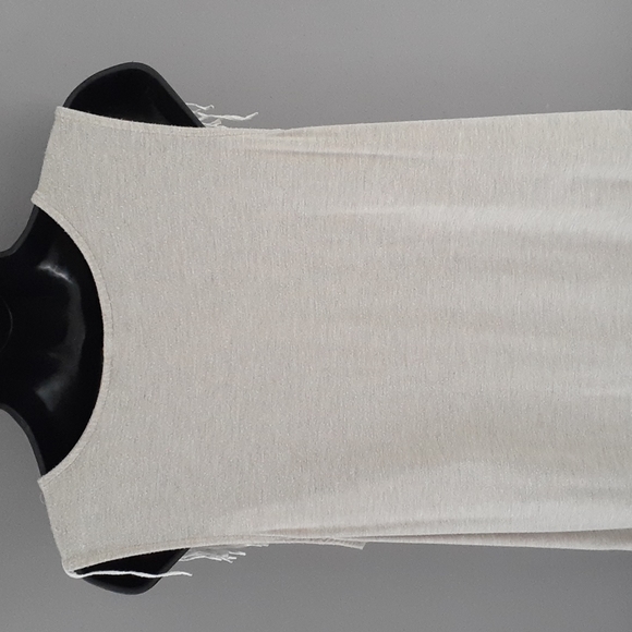 T Shirt Beige Fringe Lace Size L - Picture 5 of 6